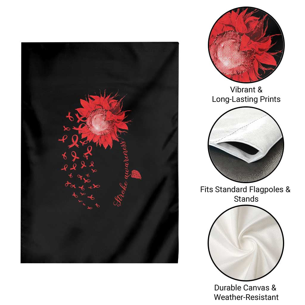 Sunflower Stroke Awareness Red Ribbon Garden Flag TS11 Print Your Wear