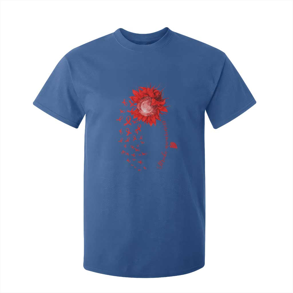 Sunflower Stroke Awareness Red Ribbon T Shirt For Kid TS11 Royal Blue Print Your Wear