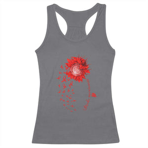 Sunflower Stroke Awareness Red Ribbon Racerback Tank Top TS11 Charcoal Print Your Wear