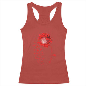 Sunflower Stroke Awareness Red Ribbon Racerback Tank Top TS11 Red Print Your Wear