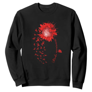 Sunflower Stroke Awareness Red Ribbon Sweatshirt TS11 Black Print Your Wear