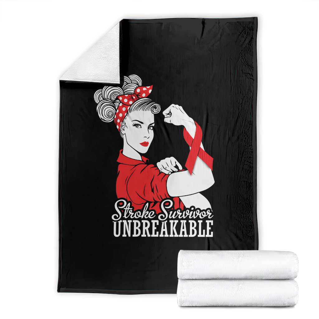 Stroke Survivor Unbreakable Throw Blanket Stroke Awareness Gift TS11 Black Print Your Wear