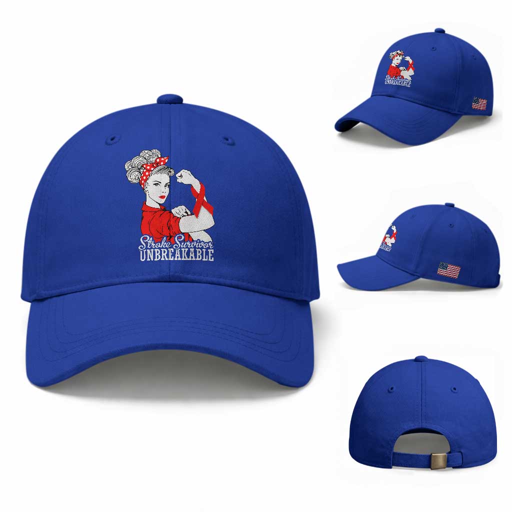 Stroke Survivor Unbreakable Baseball Cap Stroke Awareness Gift TS11 Baseball Cap Universal Fit Royal Blue Print Your Wear