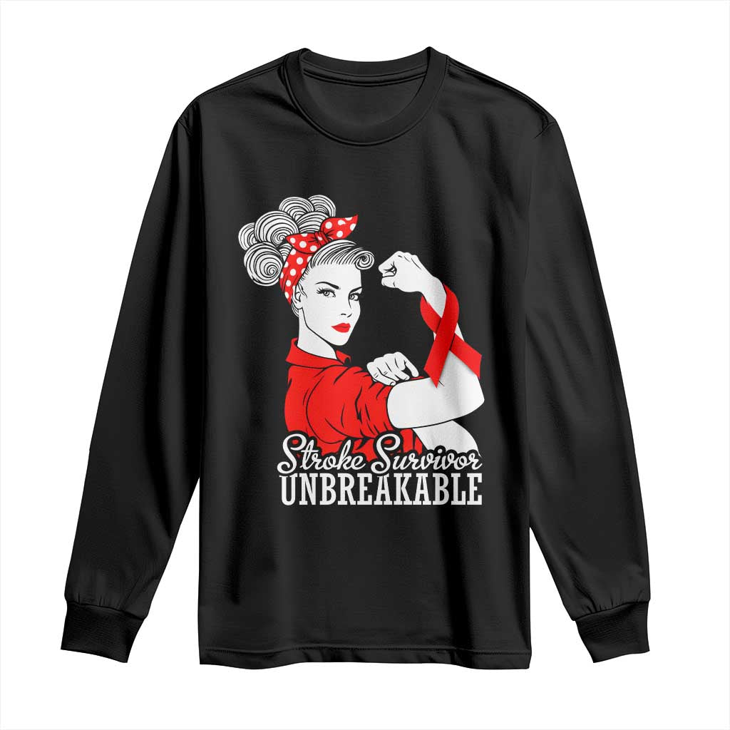 Stroke Survivor Unbreakable Long Sleeve Shirt Stroke Awareness Gift TS11 Black Print Your Wear