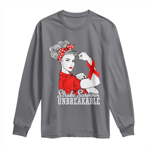 Stroke Survivor Unbreakable Long Sleeve Shirt Stroke Awareness Gift TS11 Charcoal Print Your Wear