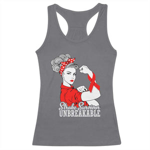 Stroke Survivor Unbreakable Racerback Tank Top Stroke Awareness Gift TS11 Charcoal Print Your Wear