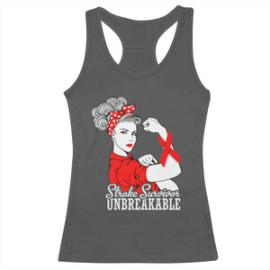 Stroke Survivor Unbreakable Racerback Tank Top Stroke Awareness Gift TS11 Dark Heather Print Your Wear
