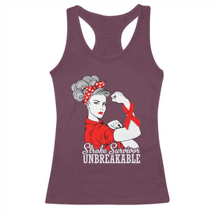 Stroke Survivor Unbreakable Racerback Tank Top Stroke Awareness Gift TS11 Maroon Print Your Wear