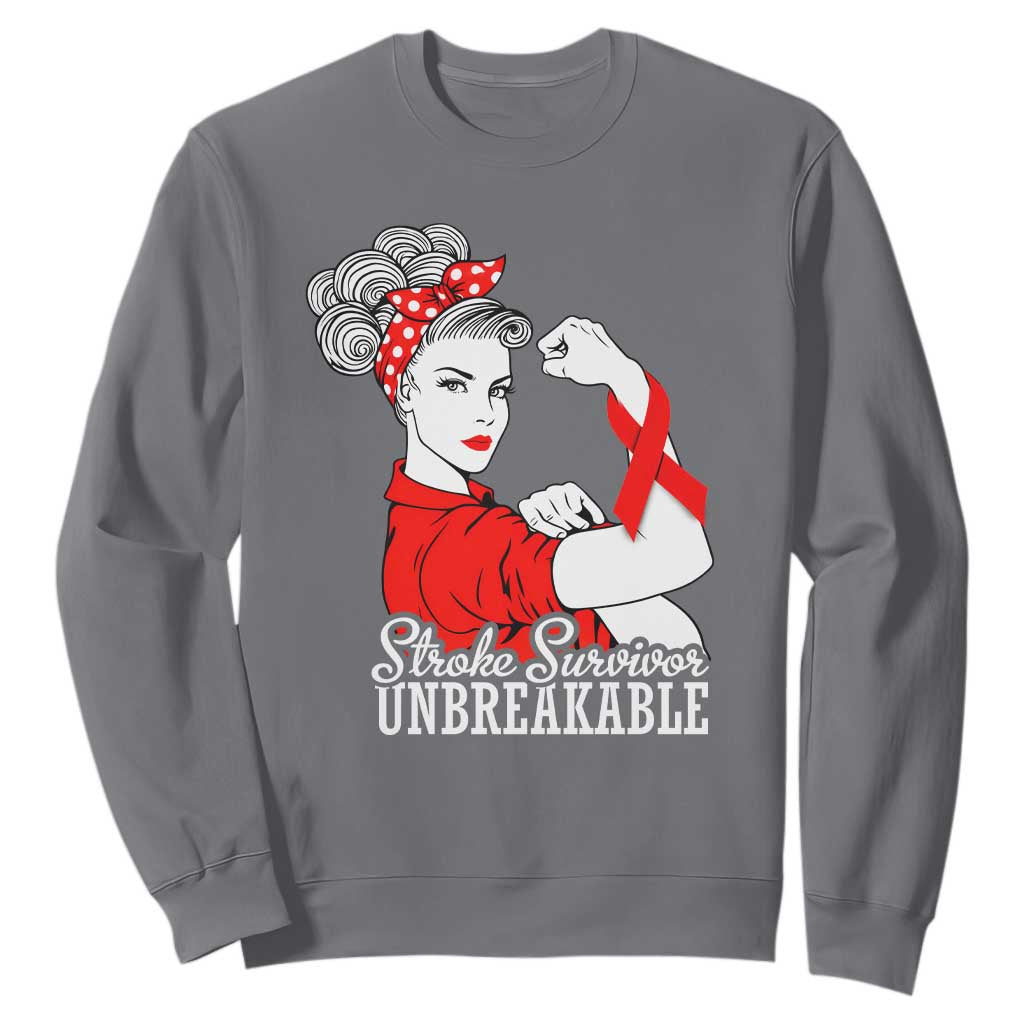 Stroke Survivor Unbreakable Sweatshirt Stroke Awareness Gift TS11 Charcoal Print Your Wear