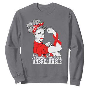 Stroke Survivor Unbreakable Sweatshirt Stroke Awareness Gift TS11 Charcoal Print Your Wear