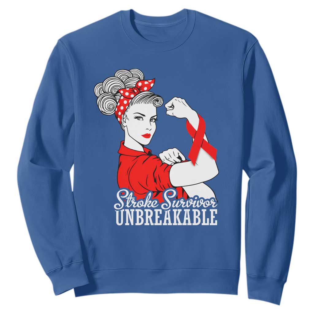 Stroke Survivor Unbreakable Sweatshirt Stroke Awareness Gift TS11 Royal Blue Print Your Wear