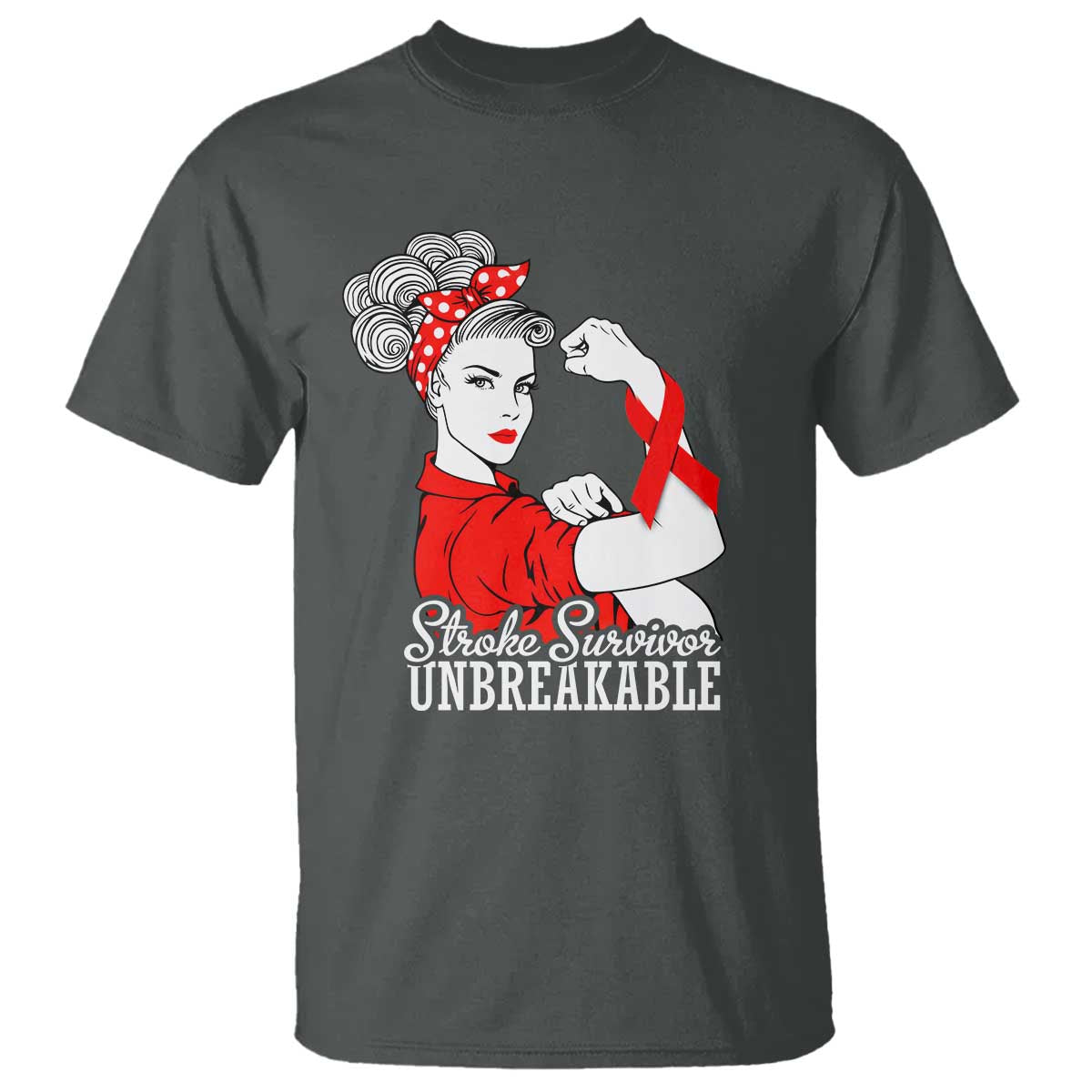 Stroke Survivor Unbreakable T Shirt Stroke Awareness Gift TS11 Dark Heather Print Your Wear