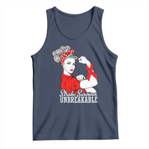 Stroke Survivor Unbreakable Tank Top Stroke Awareness Gift TS11 Navy Print Your Wear