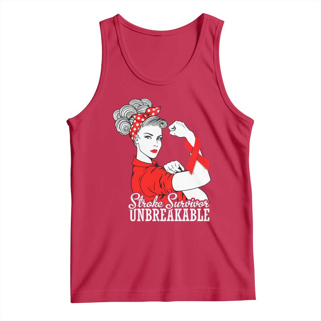 Stroke Survivor Unbreakable Tank Top Stroke Awareness Gift TS11 Red Print Your Wear
