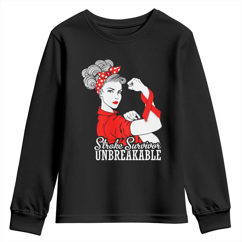 Stroke Survivor Unbreakable Youth Sweatshirt Stroke Awareness Gift TS11 Black Print Your Wear