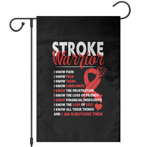 Stroke Warrior Garden Flag I Know Pain Fear Feather Red Ribbon TS11 Black Print Your Wear