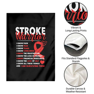 Stroke Warrior Garden Flag I Know Pain Fear Feather Red Ribbon TS11 Print Your Wear