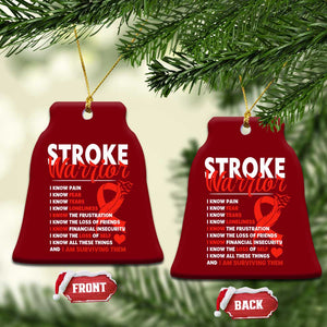 Stroke Warrior Ceramic Ornament I Know Pain Fear Feather Red Ribbon TS11 Print Your Wear