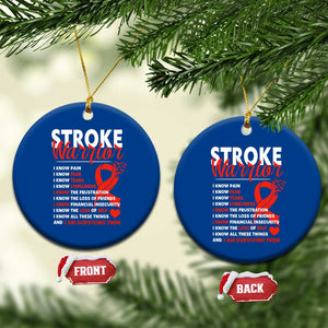 Stroke Warrior Ceramic Ornament I Know Pain Fear Feather Red Ribbon TS11 1pc Blue Print Your Wear