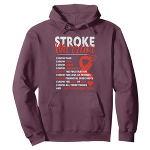 Stroke Warrior Hoodie I Know Pain Fear Feather Red Ribbon TS11 Maroon Print Your Wear
