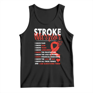 Stroke Warrior Tank Top I Know Pain Fear Feather Red Ribbon TS11 Black Print Your Wear