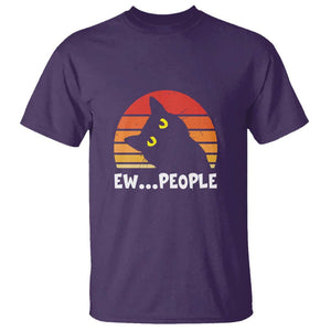 Funny Black Cat T Shirt Eww People Vintage Retro Kitten TS11 Purple Print Your Wear