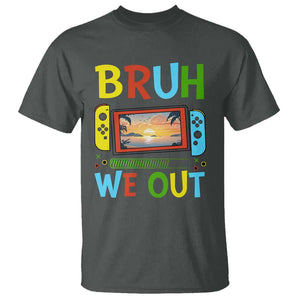 Summer Vacation T Shirt Bruh We Out Game Console Happy Last Day Of School TS11 Dark Heather Print Your Wear