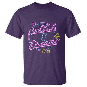 80s Vintage Style T Shirt Cocktails And Dreams Neon Sign Summer Vibe TS11 Purple Print Your Wear