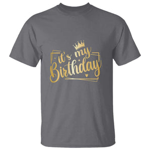 It's My Birthday Party T Shirt B-day Squad Crown TS11 Charcoal Print Your Wear