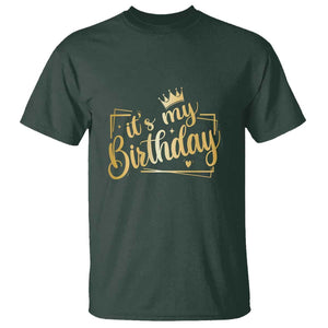 It's My Birthday Party T Shirt B-day Squad Crown TS11 Dark Forest Green Print Your Wear