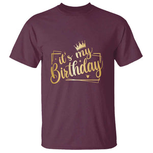 It's My Birthday Party T Shirt B-day Squad Crown TS11 Maroon Print Your Wear