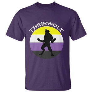 Non Binary T Shirt Theirwolf Enby Flag LGBTQ Pride TS11 Purple Print Your Wear