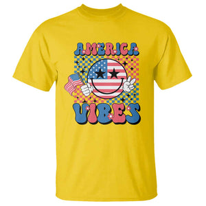 American Vibes T Shirt Retro Groovy USA Pride Flag 4th Of July TS11 Daisy Print Your Wear