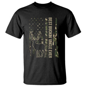 Funny Best Buckin Uncle Ever T Shirt Whitetail Camo Flag Father's Day TS11 Black Print Your Wear