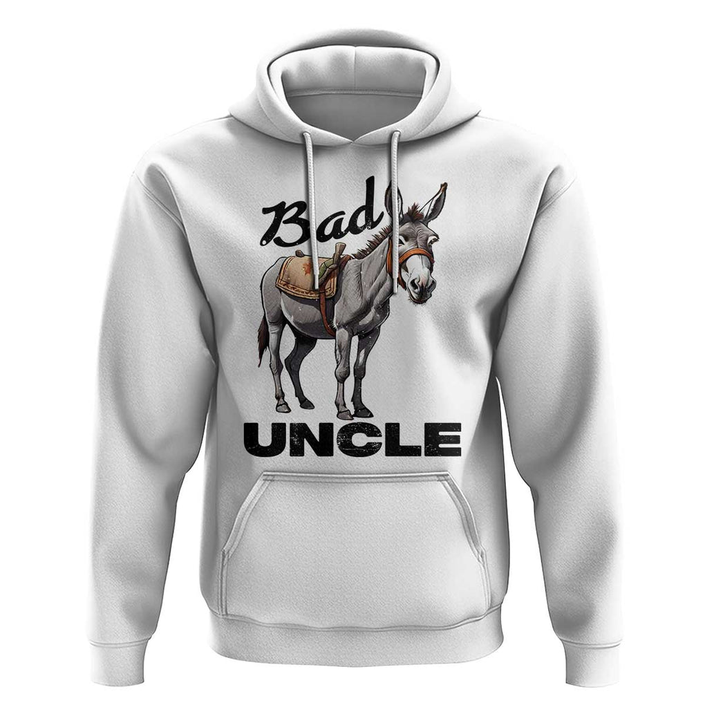 Funny Badass Uncle Hoodie Bad Uncle Donkey Father's Day TS11 White Print Your Wear