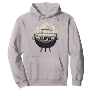 Funny Grilling Hoodie Why You All Up In My Grill BBQ Barbecue Smoking TS11 Ice Gray Print Your Wear