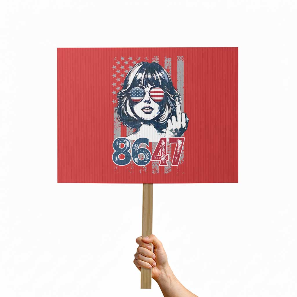 Funny 8647 Impeach 47 Girls American Flag Protest Sign TS11 Horizontal 18