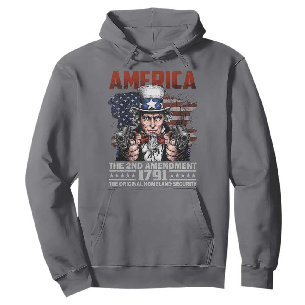 Funny The 2nd Amendment Uncle Sam Hoodie America The Original Homeland Security TS11 Charcoal Print Your Wear