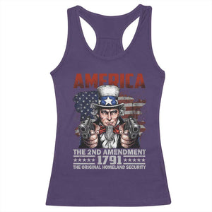 Funny The 2nd Amendment Uncle Sam Racerback Tank Top America The Original Homeland Security TS11 Purple Print Your Wear