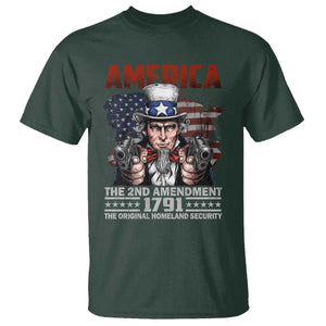 Funny The 2nd Amendment Uncle Sam T Shirt America The Original Homeland Security TS11 Dark Forest Green Print Your Wear