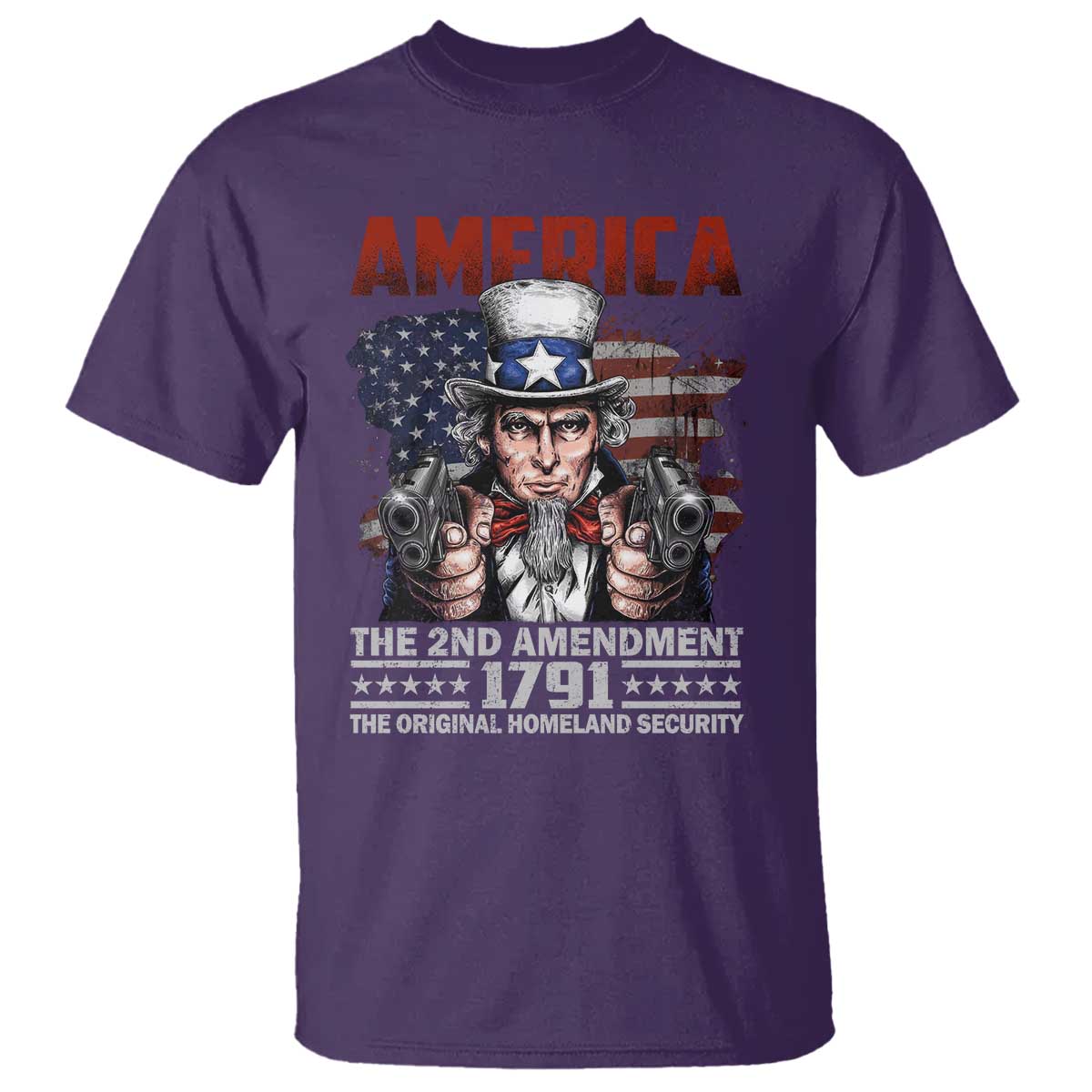 Funny The 2nd Amendment Uncle Sam T Shirt America The Original Homeland Security TS11 Purple Print Your Wear