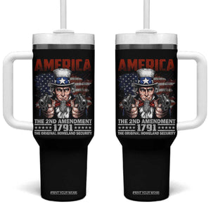 Funny The 2nd Amendment Uncle Sam Tumbler With Handle America The Original Homeland Security TS11 One Size: 40 oz Black Print Your Wear