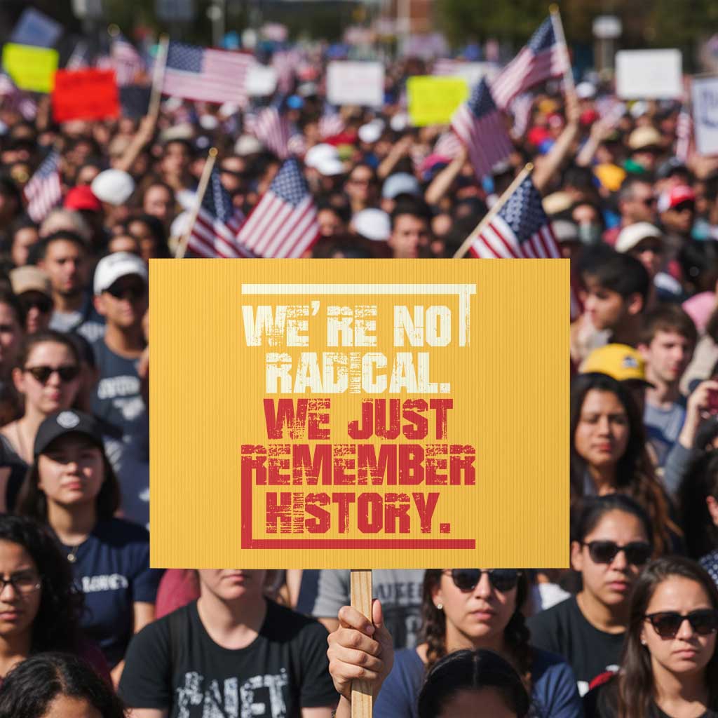 We Are Not Radical We Just Remember History Protest Sign TS11 Horizontal 18