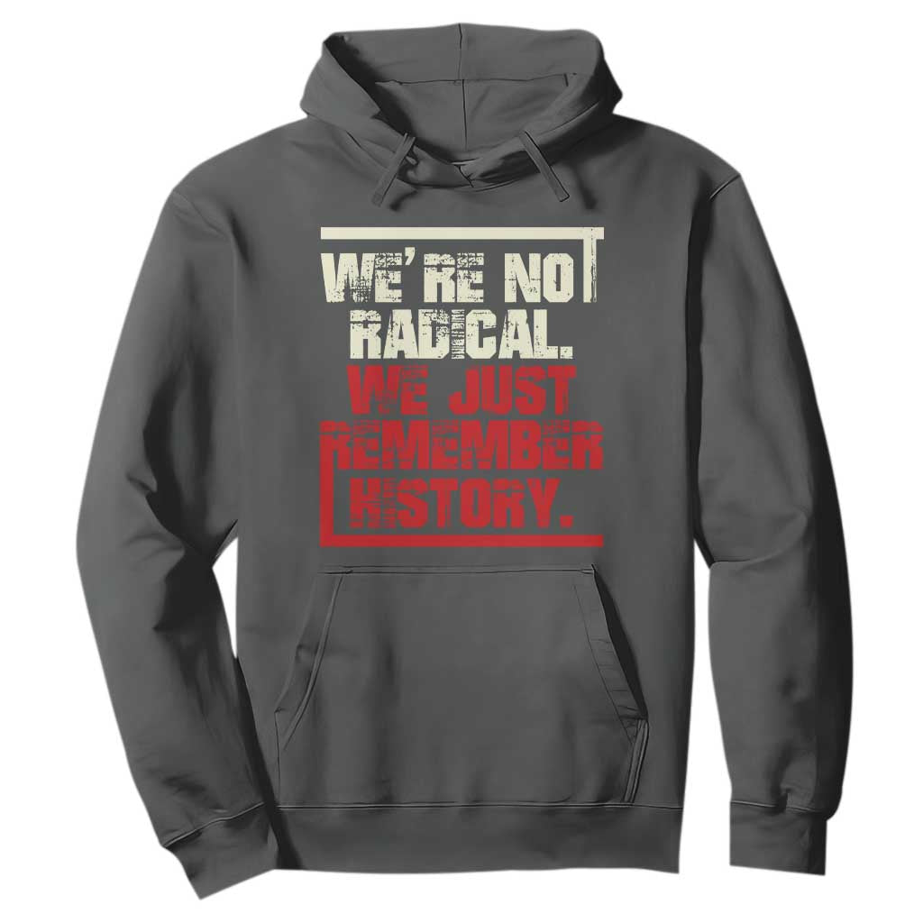 We Are Not Radical We Just Remember History Hoodie TS11 Dark Heather Print Your Wear