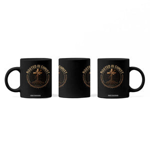 Rooted In Christ Coffee Mug Jesus Christian Cross Bible Verse TS11 Print Your Wear