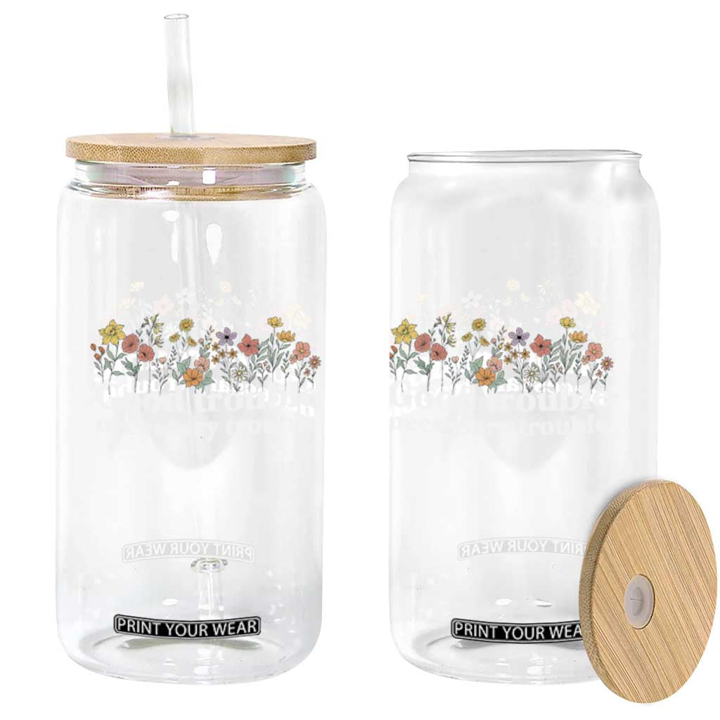 Good Trouble Necessary Trouble Glass Can Floral Lewis Activist Quote