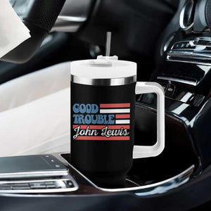 Funny John Lewis Good Trouble Tumbler With Handle Vintage American Flag TS11 Print Your Wear