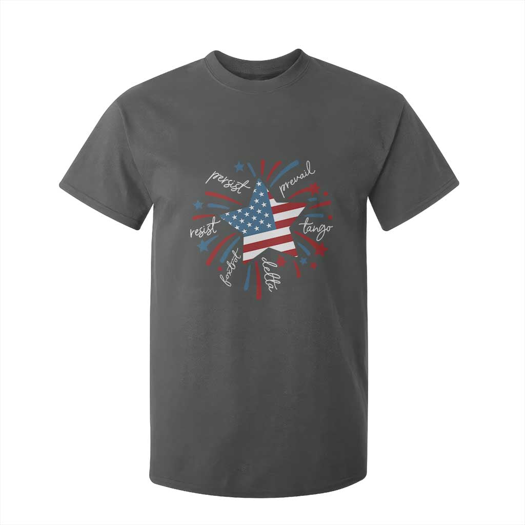 Funny 4th of July Fireworks Foxtrot Delta Tango T Shirt For Kid TS11 Dark Heather Print Your Wear