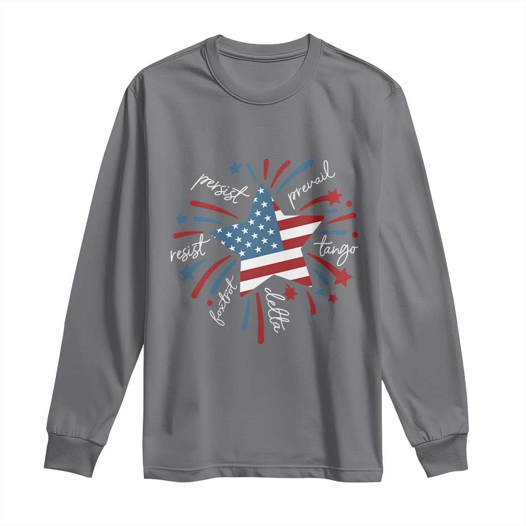 Funny 4th of July Fireworks Foxtrot Delta Tango Long Sleeve Shirt TS11 Charcoal Print Your Wear