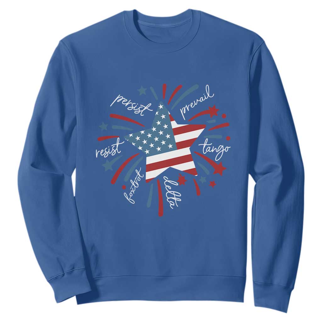 Funny 4th of July Fireworks Foxtrot Delta Tango Sweatshirt TS11 Royal Blue Print Your Wear